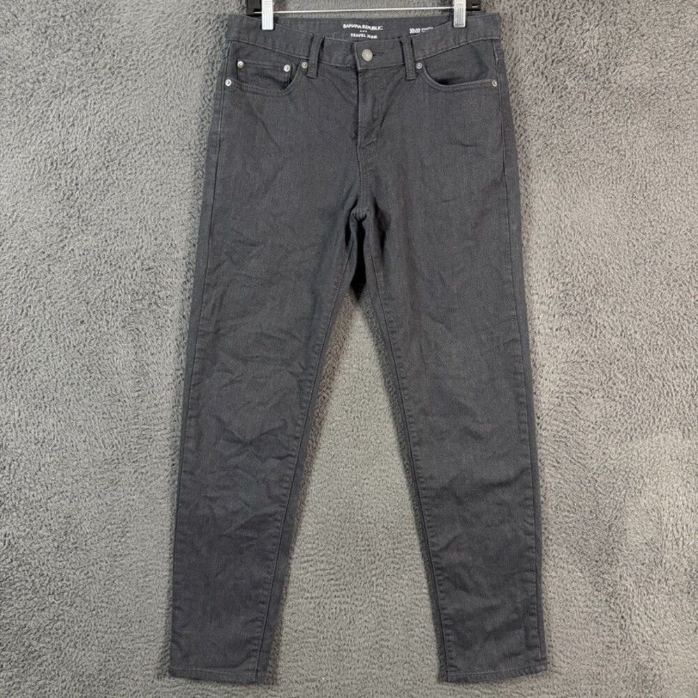 Banana Republic Jeans Mens 32x32 Gray Athletic Fit Travel Jean Stretch Denim